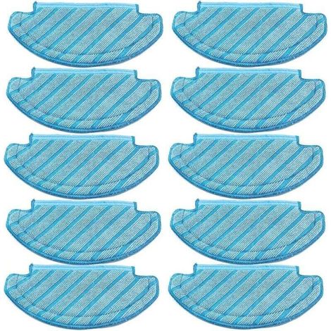 Lot de 10 Tampons de Nettoyage Lavables Compatible avec Robots Aspirateurs Ecovacs Deebot et Yeedi (1/4)