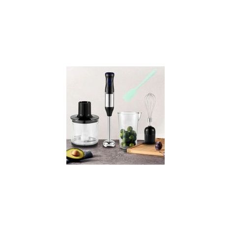 4 en 1 Mixeur Plongeant, 1000W Mixeur Plongeur Multifonction, 5vitesse Réglable, Hachoir De 500ml Et Verre Doseur 700ml Sans BPA