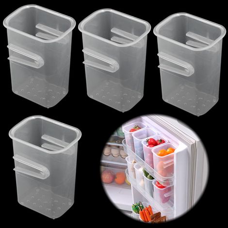 Lot de 4 boîtes de rangement pour réfrigérateur, petits contenants en plastique pour porte et placard