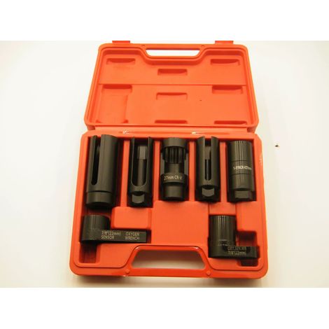 7pcs Douille Sonde Lambda, 22 mm Clé Sonde Lambda, Clé à Douille Demonte Sonde Lambda, Jeu Cle Outils Sonde Lambda pour Voiture