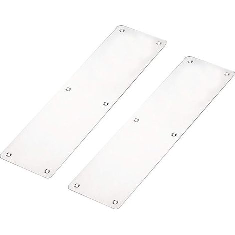 Plaque de Poussée de Porte, 2 x Plaque de Porte Coupe-feu, Plaque de Poussée 300 x 80mm Acier Inoxydable Brossé Kickplate Protection de Porte, Coin Carré (1/5)