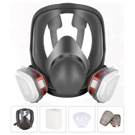 Masque facial intégral réutilisable - Respirateur facial intégral 6800, pour peinture, poussière, produits chimiques, formaldéhyde, polissage, teinture, pulvérisation automobile (1/4)