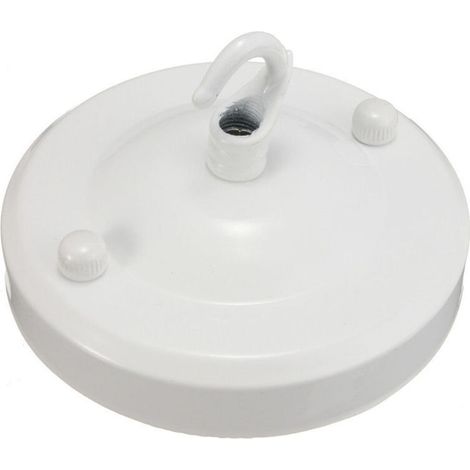 10 pièces crochets de plafond en fer vintage - blanc, plaque de suspension en métal avec crochet et ventouse pour accessoires de bricolage, base de plafond (1/4)