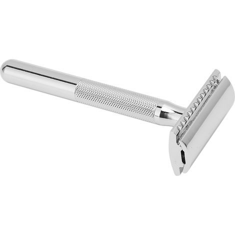 Rasoir de sûreté durable en alliage de zinc avec manche long - Rasoir à double lame réutilisable pour rasage homme (1/5)