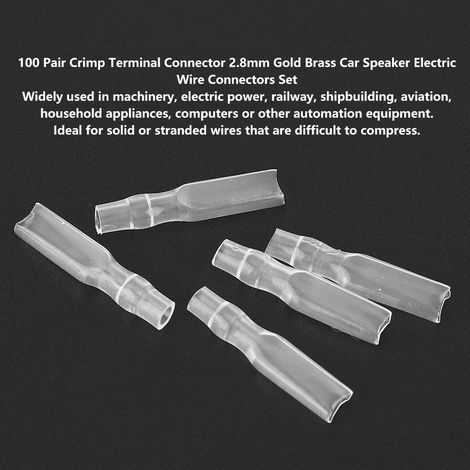 Ensemble de 100 connecteurs à sertir en laiton doré 2,8mm pour câbles audio voiture et électriques (1/5)