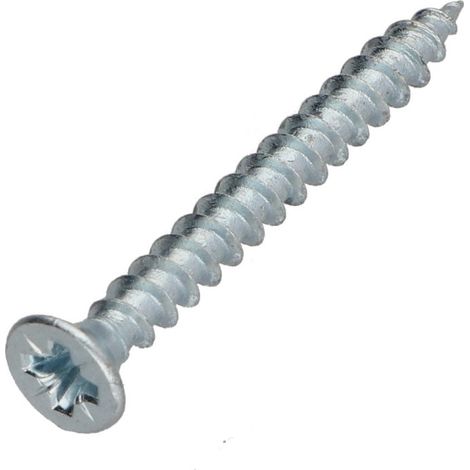 VBA Vis bois agglo Premium Tête fraisée Pozi N°2 4.5X45 Acier zingué-100 pièces