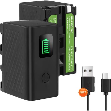 Kameraakku, 6000mAh Kapazität, Type-C Schnellladung, 2 PCS Batterie (1/2)