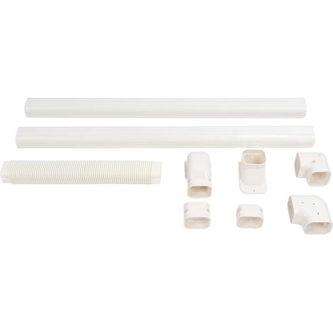 Kit de cache décoratif pour tuyaux de climatiseur en PVC pour pompe à chaleur de climatiseur central mini-split (1/5)