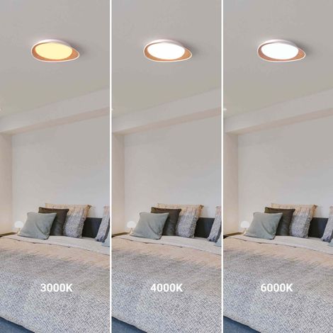 Lámpara De Techo LED Tipo Plafón CCT 24W - Efecto Madera -