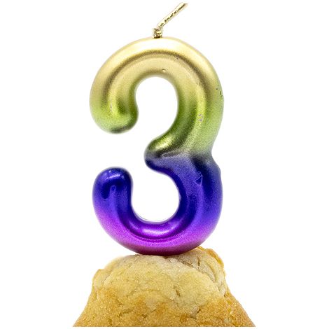Numero 3 vela cumpleaños 6 cm Multicolor (1/4)