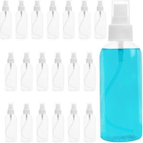 Lot de 20 Mini Vaporisateur 80 ml - Pulvérisateurs avec Bouchons - Bouteille Spray Anti Fuite Réutilisable en Plastique pour Huiles Essentielles, Parfums, Liquides - Idéal pour le Voyage (1/5)