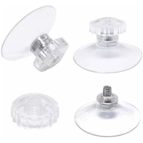 lot de 30 Ventouses avec Filetage et écrous moletés Ø 45 mm, Transparentes, pour Voiture, Camping, vitre, Pare-Soleil (1/5)