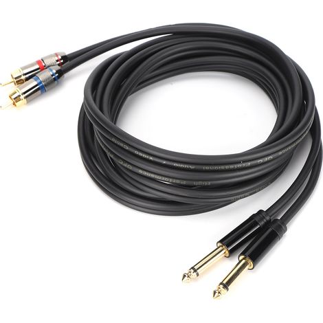 Câble de distribution audio JORINDO double jack 6,35 mm mâle vers double RCA mâle JD6094 - 3 m / 118,1 po (1/5)