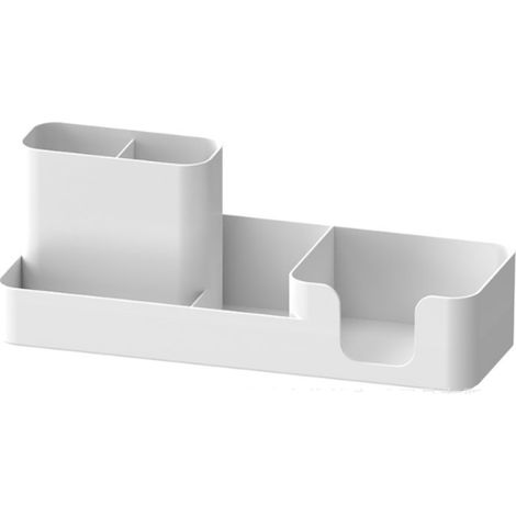 1 Organiseur de bureau, Porte-stylo, Compartiments séparés, HIPS, Léger 173g, Bureau Maison