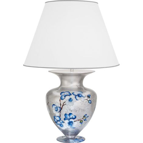 Kolarz ANFORA Lampe De Table En Tissu Avec Abat-jour Conique Rond Chrome