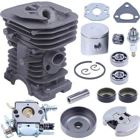 Adefol 38mm avec Kit Piston Cylindre Carburateur Tambour d'embrayage pour Husqvarna 142 141 137 136 Tronçonneuse Pièces Moteur (1/5)