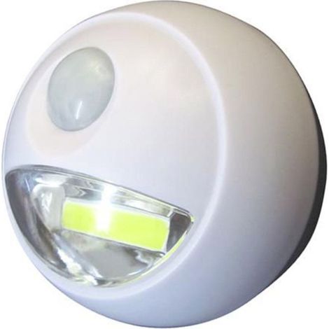 Lampe Led Détecteur de Mouvement "Cob" 8cm Blanc (1/3)