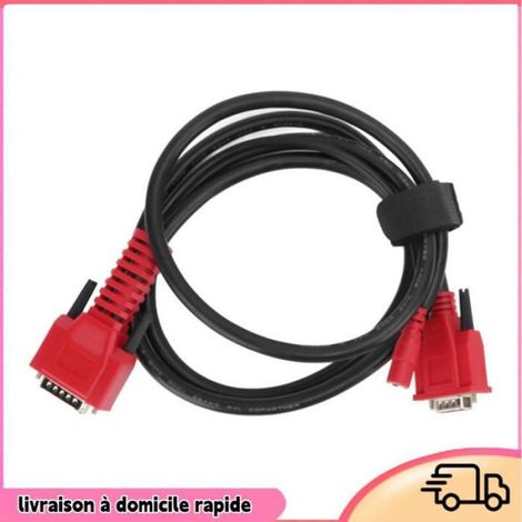 Câble Diagnostic OBD2 - Connecteur 15 Broches - Compatible Lecteurs Auto PROPAD EZ400 I80PRO - Longueur 1,5 M - ABS Rouge Noir - 1 Pièce (1/5)