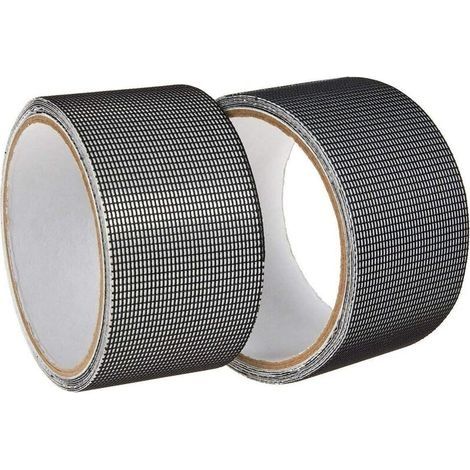 Kit de réparation de moustiquaires de portes et fenêtres en fibre de verre 3 couches adhésives puissantes. Ruban adhésif de réparation de trous de fenêtre 5 x 200 cm,lot de 2 (1/5)