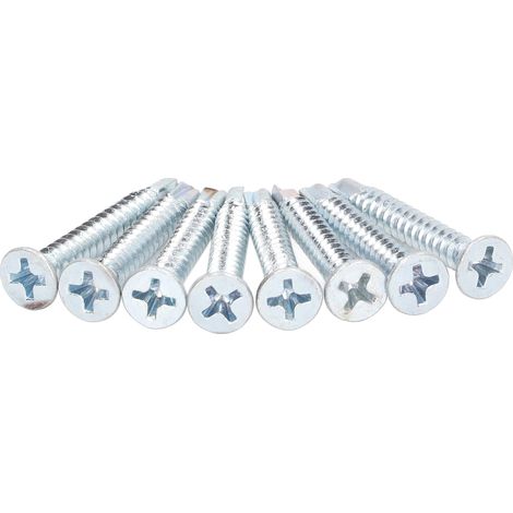 Lot de 50 vis à bois taraudeuses tête fraisée acier carbone zingué 4,2x32 mm entête cruciforme (1/5)