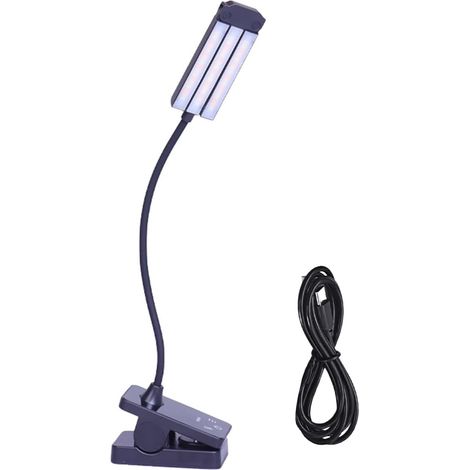 Lampe de lecture LED à 3 têtes rechargeable, protection des yeux (1/5)
