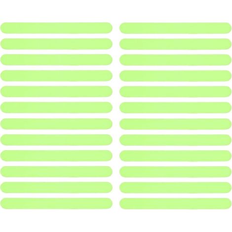 BEBUSINGOTO 24 piezas Tiras antideslizantes e impermeables que brillan en la oscuridad para escalones, bañeras, escaleras y asideros (2 x 20 cm) (1/5)