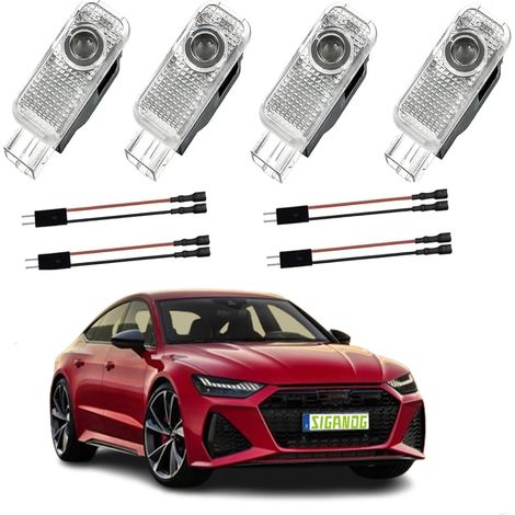 [NUNCA UTILIZADO]Proyector de luz LED para puerta de coche, 4 unidades, para A1/A3/A4/A5/A6/Q3/Q5/Q7/A7/A8/R8/TT (1/4)