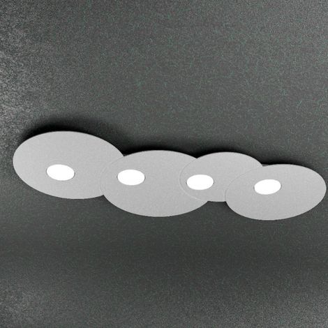 Plafoniera Moderna Rettangolare Cloud Metallo Grigio 4 Luci Gx53 (1/5)