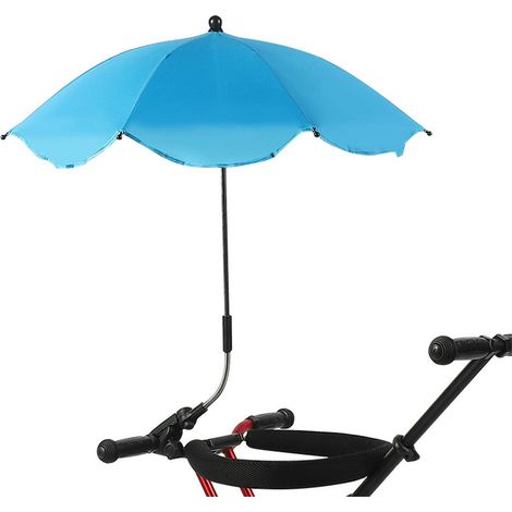Fuleadture Chair Parasol with Clamp, Adjustable Universal Beach Umbrella, UV Protection, Sunshade for Patio Chair, Wheelchair and Trolley (Blue)