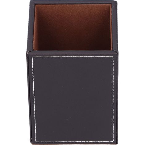 Leather Pens Holder Desktop Stationery Organizer Box Storage Gifts Office Supplies (1/5)