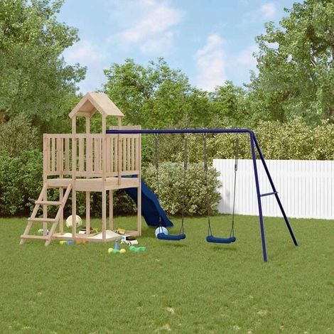 Balançoire enfant : Ensemble de balançoires d'extérieur Multicolore Acier et PE jeu extérieur enfant, aire de jeu jardin, balançoire enfant , pour jardin, usage domestique , enfant 3-8 ans (1/5)