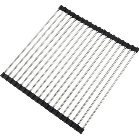 Egoutoire Vaisselle Cuisine, Egouttoir Vaisselle Pliable, Egoutoire Vaisselle Cuisine INOX, Égouttoir à Vaisselle de Comptoir pour Évier, Tapis Egouttoir Vaisselle, 43 x 35 cm (1/5)