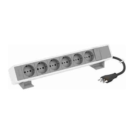 BTI1508664WG Multiprese per scrivania equipaggiate con prese e interrutore bipolare MatixGO - 12 moduli - Finitura coperchio: grigio