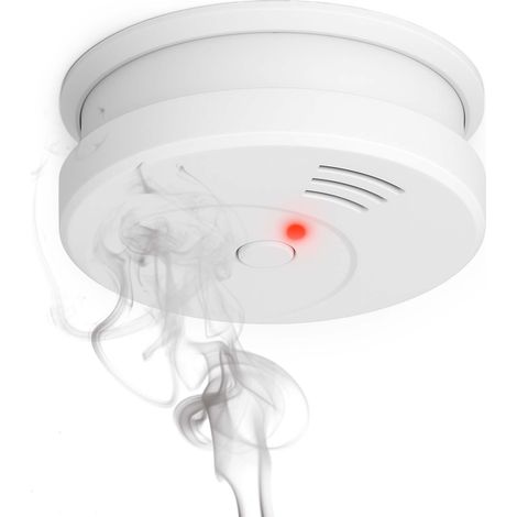 Rauchmelder mit 9V Batterie, Lange Lebensdauer, Lautstärke Alarm 85dB, Brandmelder kabellos, DIN EN 14604