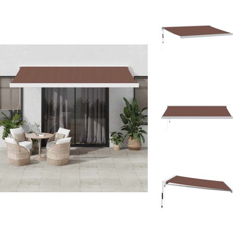 Auvent rétractable automatique marron 400x300 cm - Auvent Retractable - Parasol Exterieur - Protection Solaire - Abri Terrasse - Pergola Pliable (1/5)