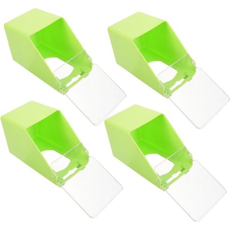 4 Pcs Mangeoire Suspendue pour Oiseaux Abs Résistante à Mâcher Couvercle pour Pigeon et Volatiles (1/5)