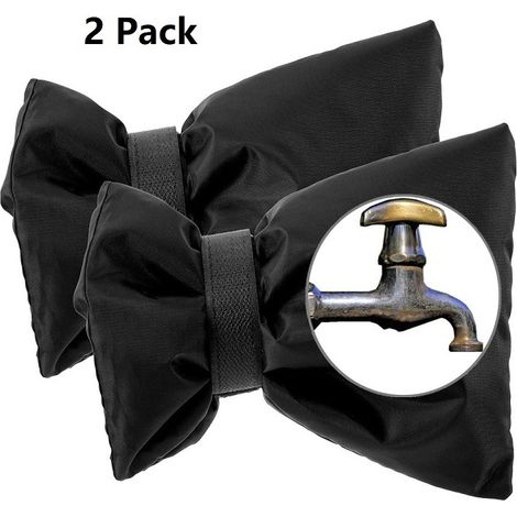 Lot de 2 housses de robinet d'extérieur avec housse de protection contre le gel en hiver, isolées, antigel, réutilisables, chaussettes de robinet de jardin, imperméables et épaisses. (1/5)