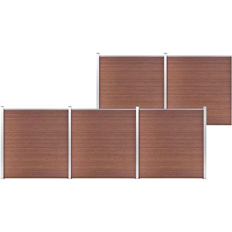 Clôture de jardin WPC 872x186 cm Marron (1/5)