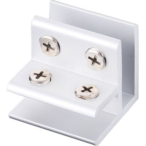 4PCS Colliers support pince à verre à 90 degrés, supports de serrage réglables pour étagère de 8 à 10 mm d'épaisseur (1/4)