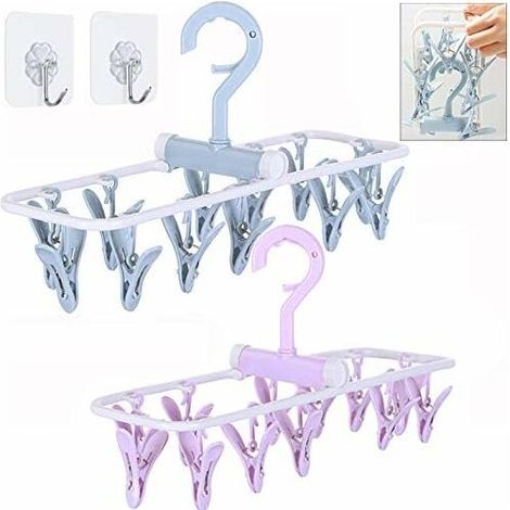Séchoirs à linge pliables portables pour vêtements et chaussettes - Lot de 2 (1/5)