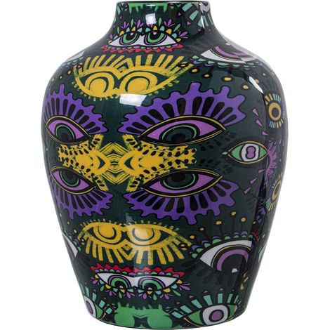 Emaille -Metallvase mit Augen ° 21x28cmpour alle Stile, um zu Hause eine Note zu verleihen (1/5)