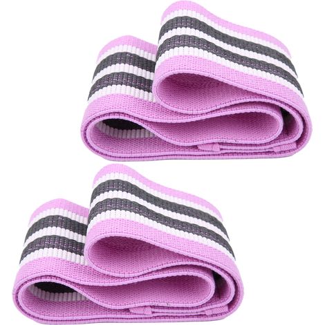 2 Pièces Bande d'Exercice Élastique Résistance Anti-Dérapant Cuisses Fessiers Violet (1/5)