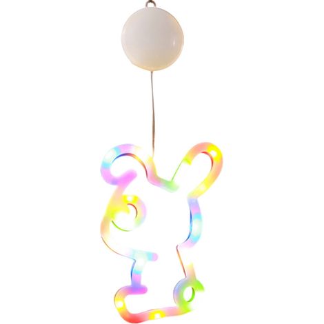 Lapin De Pâques Luminaire À Led - Fixation Par Ventouse - Décoration Fenêtre - 43 X 14,4 Cm - 1 Pièce (1/5)