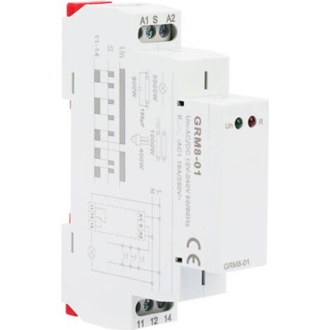 Relais à impulsion électronique GRM8-01, relais à verrouillage, relais mémoire, AC/DC 12-240 V (1/5)