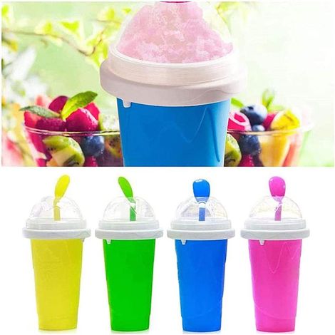 Tragbarer Slush-Becher für unterwegs, selbstgemachter Eisbecher, erfrischender Sommerbecher für Kinder. (1/5)
