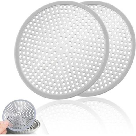 Lot de 2 attrape-cheveux en acier inoxydable et silicone (12 cm) (argenté) (1/5)