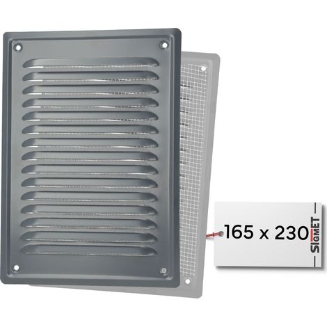 Grille de ventilation rectangulaire en métal 165 x 230 mm - graphite (1/5)