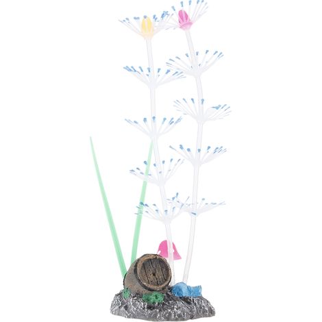 Corail Plume En Silicone Décoration Aquarium Effet Fluorescent Paysage Sous-Marin Bleu 1 Pièce (1/5)
