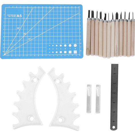 Ensemble de 12 outils de sculpture sur bois en acier au manganèse, outil à main professionnel pour le travail du bois, support D1