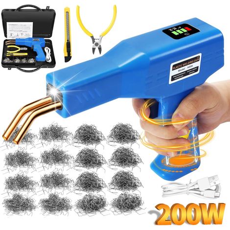 Fer à souder en plastique sans fil avec batterie 5000 mA et 1050 agrafes USB rechargeable pour réparation de pare-chocs de voiture 200 W (1/5)
